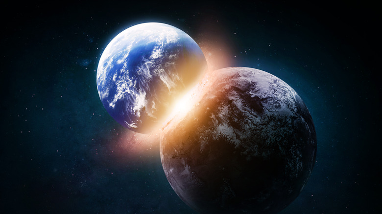 Earth colliding with itself