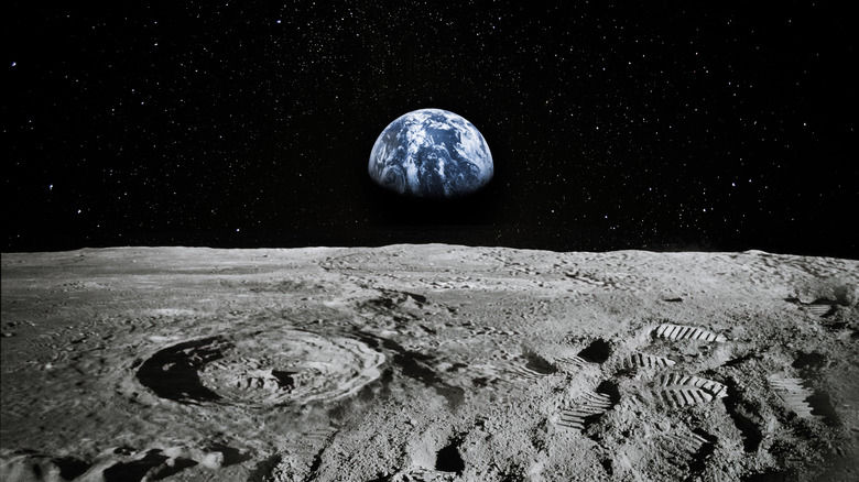 Earth as seen from the moon