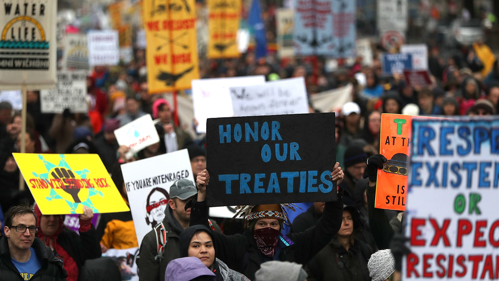 Oil pipeline protest