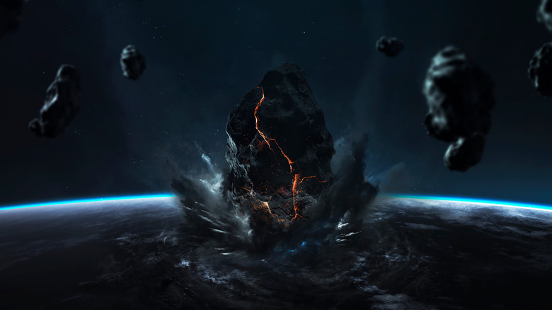 asteroid impacting with the Earth