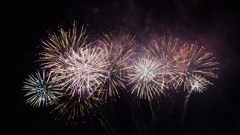 Fireworks against night sky