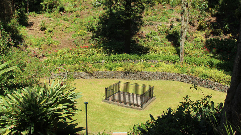Napoleon's empty grave in St. Helena 