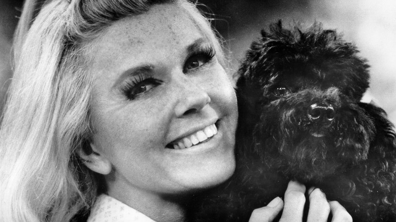 Doris Day and black dog