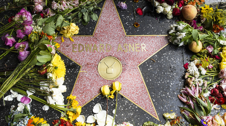 Makeshift memorial for Ed Asner 