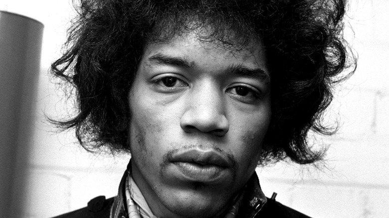 Jimi Hendrix staring