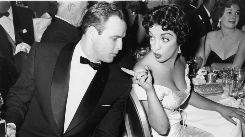 Marlon Brando and actress at awards show