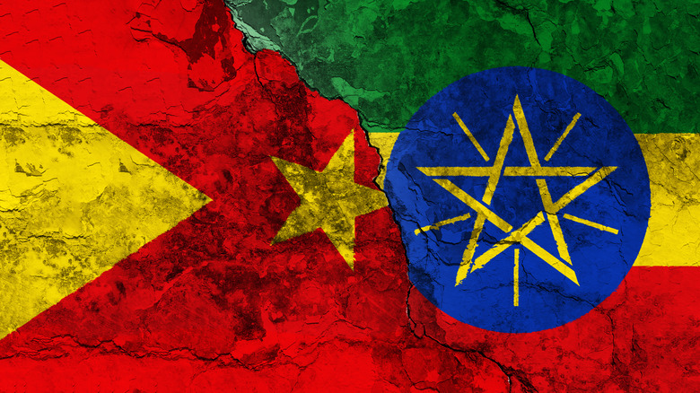 Ethiopian and TPLF flags