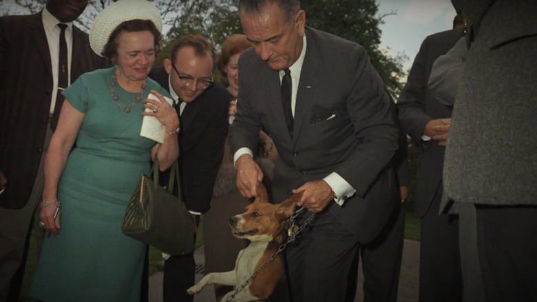 lyndon johnson and a dog