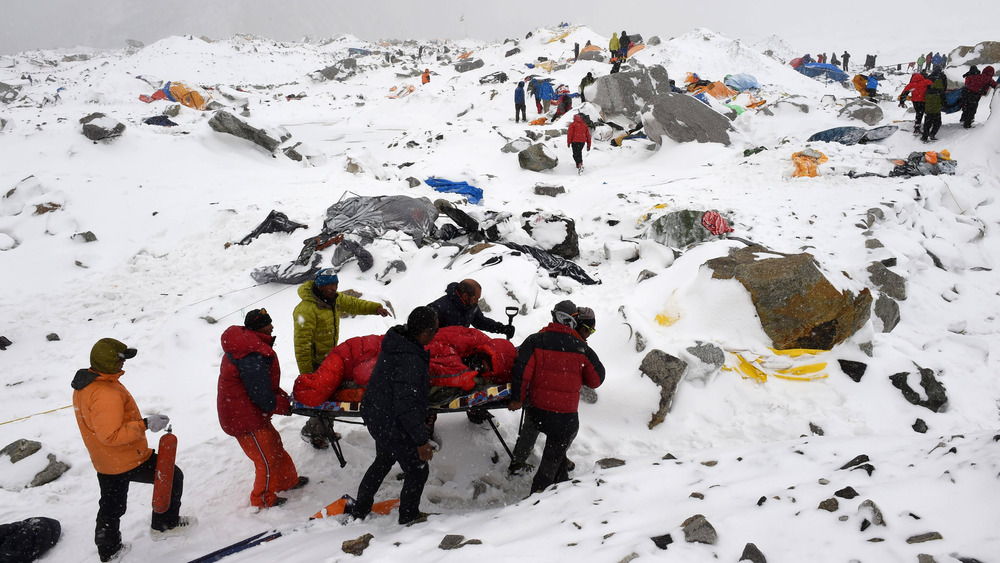 Evacuating from base camp