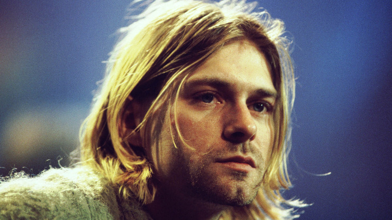 Kurt Cobain looking pensive