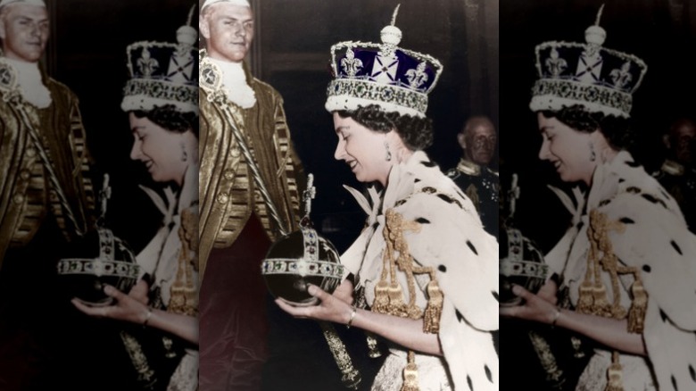 Elizabeth II carries an orb