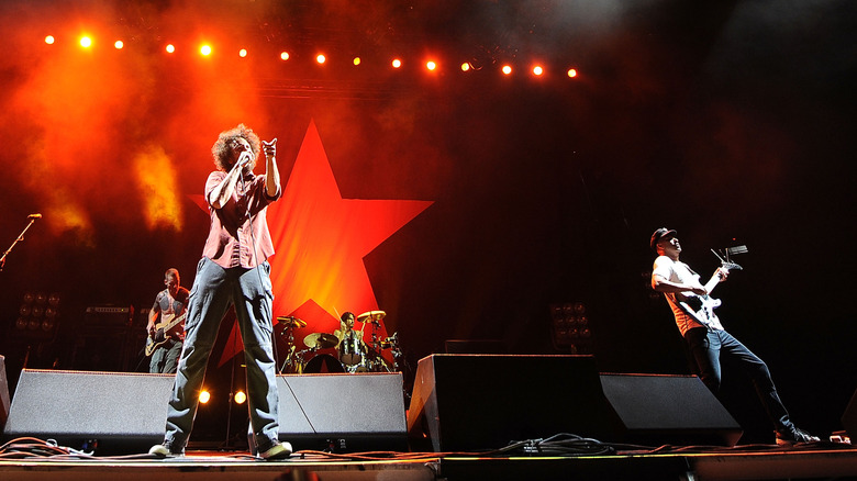 rage against the machine perform on stage