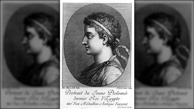 An engraving of Ptolemy XIII of Egypt