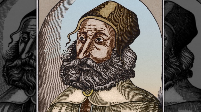 Claudius Galen wearing hat