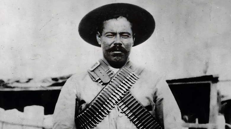 Pancho Villa in military uniform hat moustache