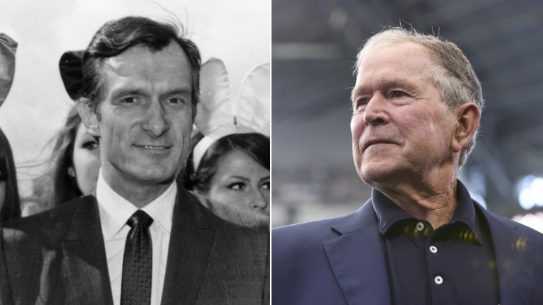 Hugh Hefner and George W Bush split