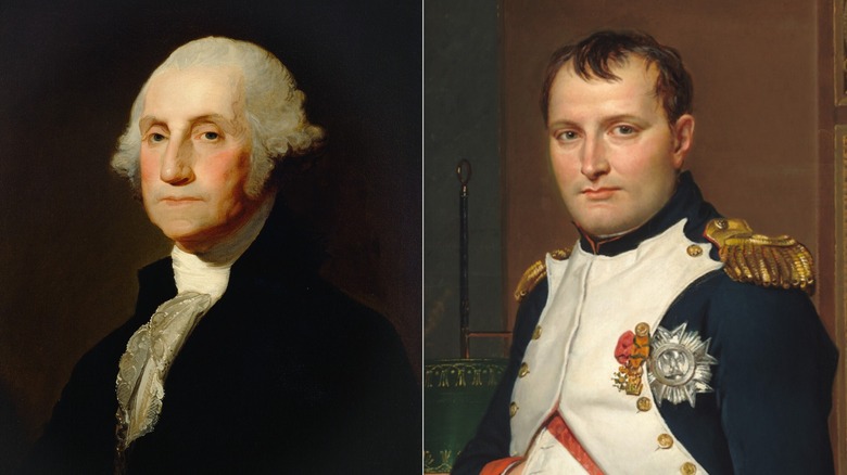 Split image of George Washington and Napoleon Bonaparte