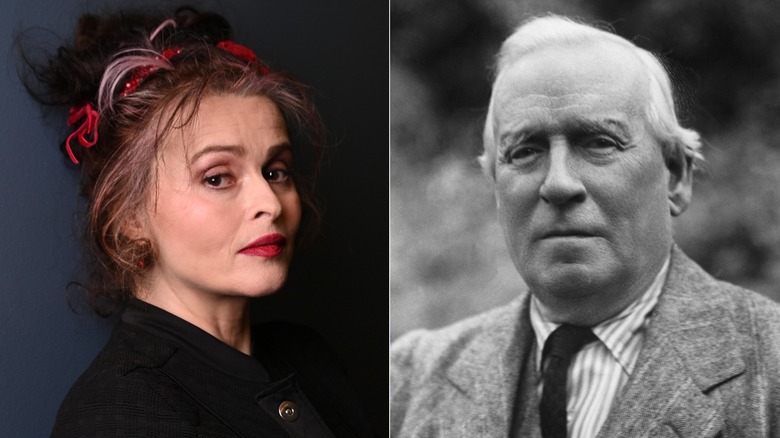 Split image of Helena Bonham Carter and H.H. Asquith