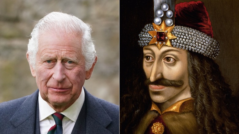 Split image of Queen Elizabeth II and Vlad the Impaler