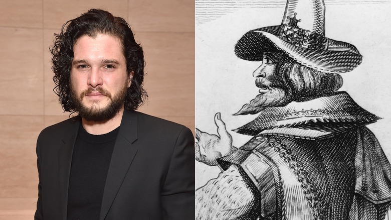 Split image of Kit Harington and Robert Catesby