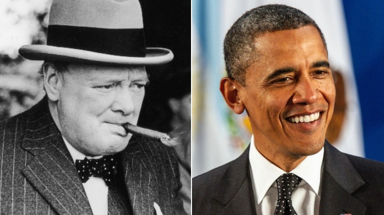 Winston Churchill and Barack Obama split