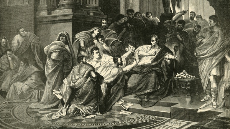 assassination of julius caesar illustration 