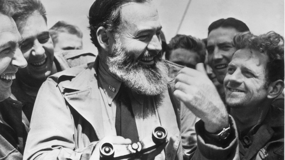 ernest hemingway with binoculars