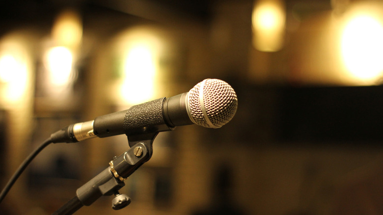 microphone on empty stage