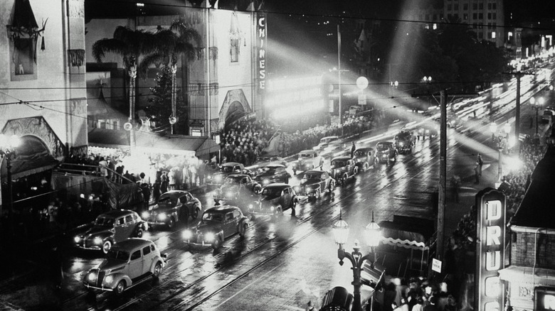 Hollywood street at night 1940s