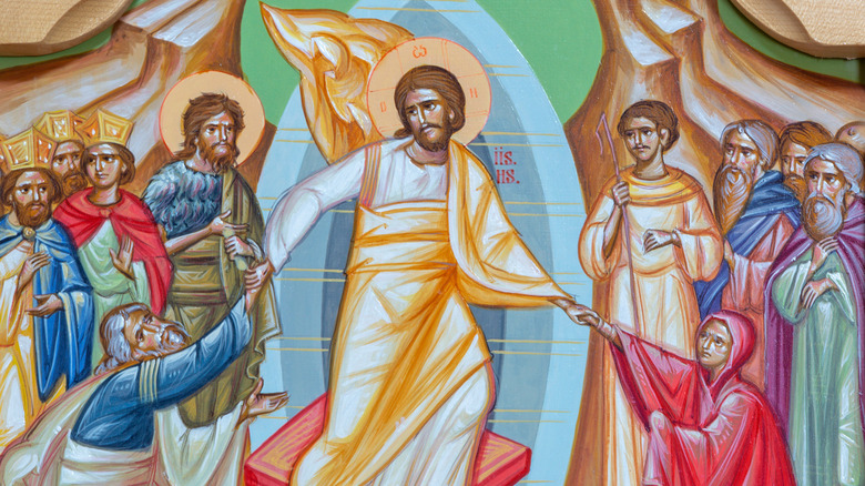 Icon depicting the harrowing of hell