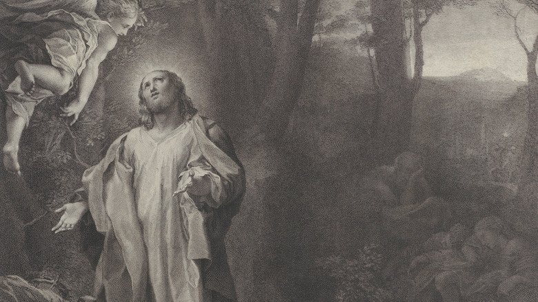 Jesus talking to an angel