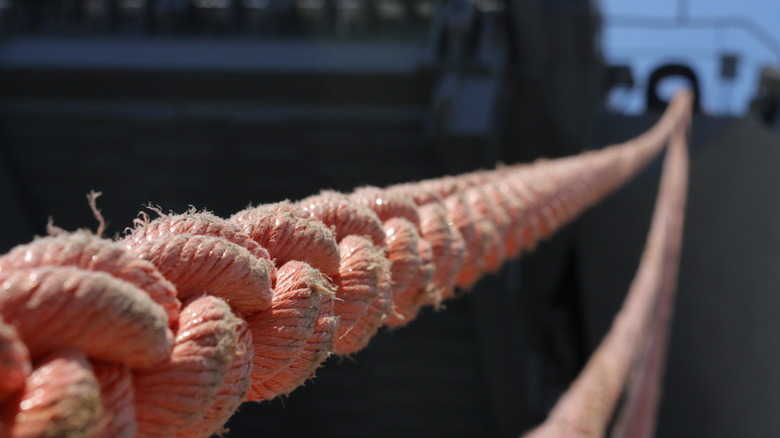 close up hawser rope