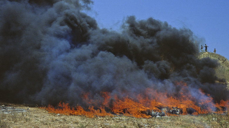 Columbian drugs burning