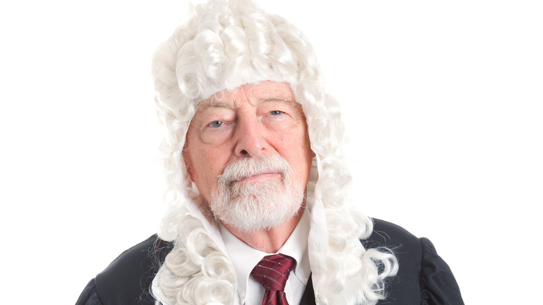 a judge wearing a wig