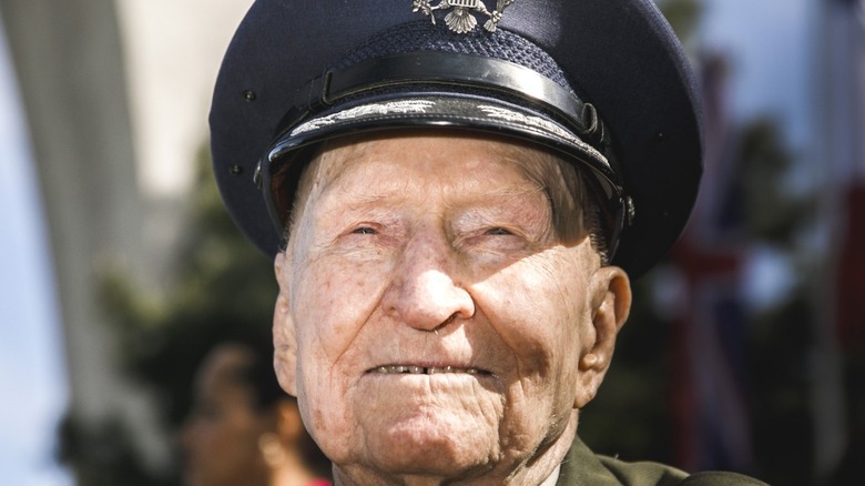 Gail Halvorsen in uniform smiling