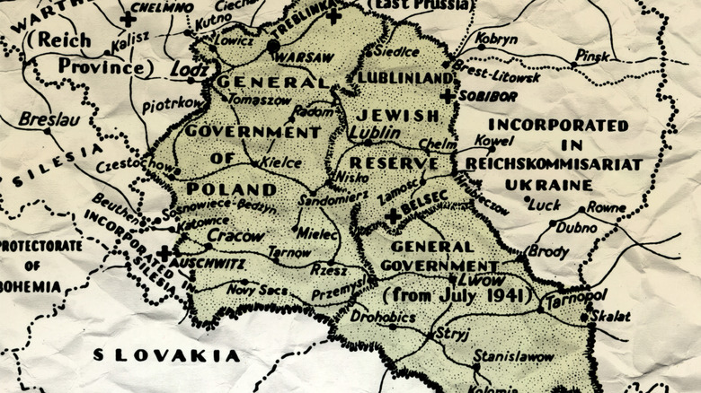 Map of Poland during World War II
