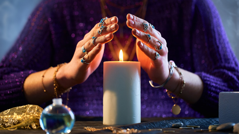 Psychic with candle