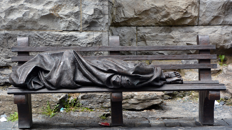 "Homeless Jesus" bronze sculpture