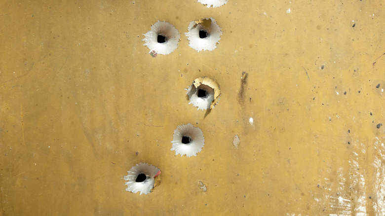 Various bullet holes