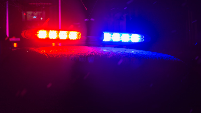 Police car with lights on