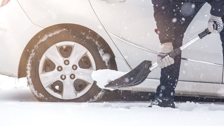 Man shoveling snow