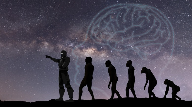 Evolution human brain artwork