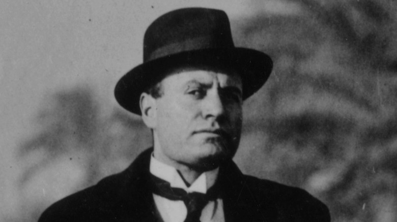 Benito Mussolini in hat