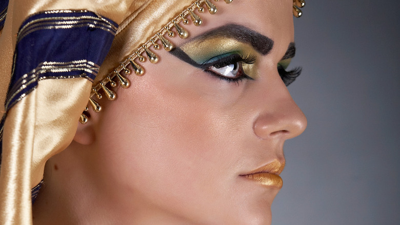woman wearing Egyptian style makeup