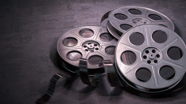 film reels on background