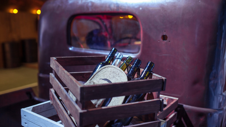 bottles in a bootlegger's truck