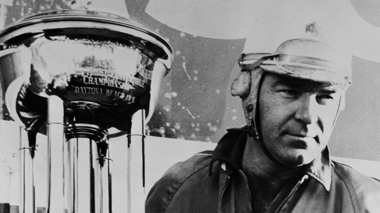 Curtis Turner wearing racing helmet