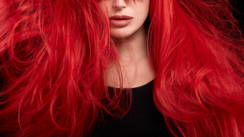 Girl with bushy red hair