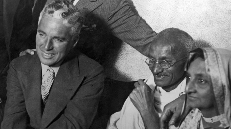 Charlie Chaplin and Gandhi meeting