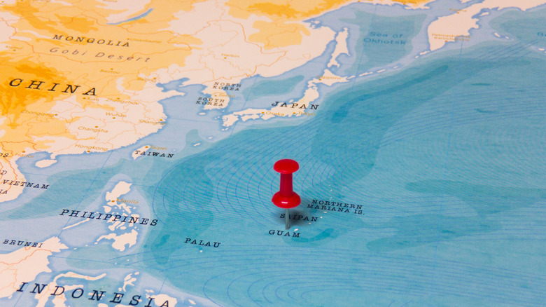 pin on Guam on map